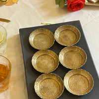 Handcrafted Brass Snack Bowl with Intricate Carvings (Set Of 2)