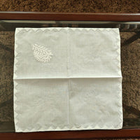 Chikankari Cotton White Table Set | Includes 6 Placemats, 6 Napkins & 1 Table Runner