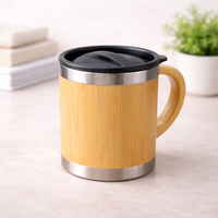 Eco-Friendly Bamboo Coffee Mug with Stainless Steel Inner & Handle