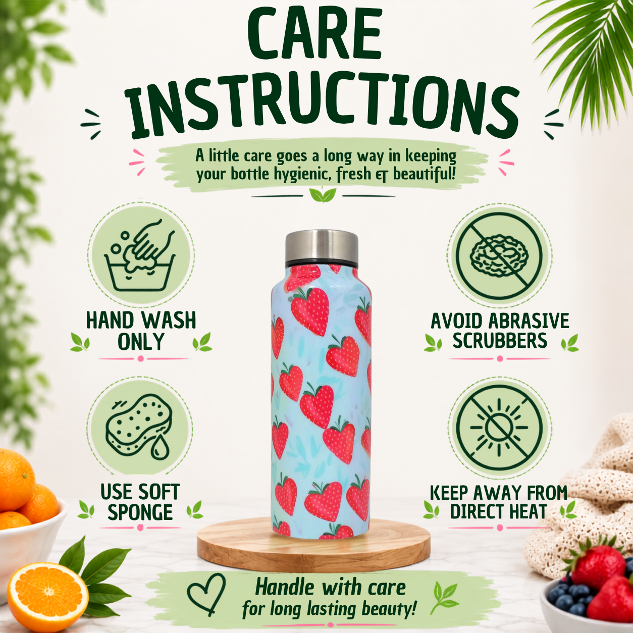 Handcrafted Eco-Friendly Meenakari Steel Bottle(750 ML)
