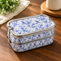 Eco-Friendly Ethnic Meenakari 2-Tier Steel Tiffin