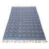 Handcrafted Cotton Throw with Blue & White Geometric Block Print | Perfect for Living Room and Bedroom Decor