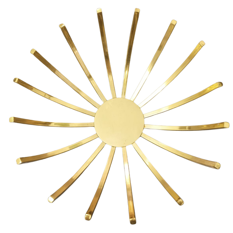 Golden Sunburst Decorative Metal Basket