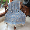 Handcrafted Cotton Throw with Blue & White Geometric Block Print | Perfect for Living Room and Bedroom Decor
