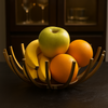 Golden Sunburst Decorative Metal Basket