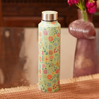 Heart Print Handcrafted Eco-Friendly Meenakari Steel Bottle(1L)