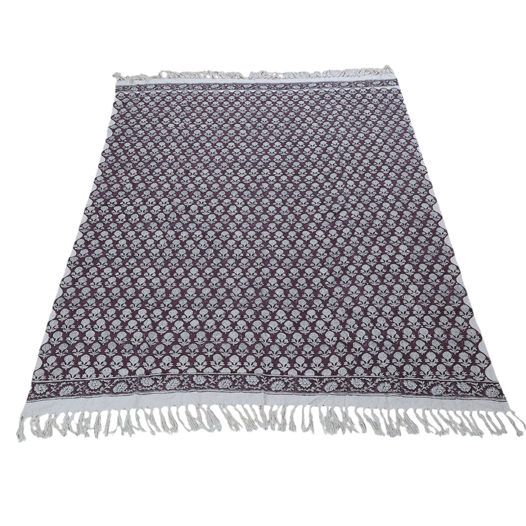 Cotton Handcrafted Throw Blanket | Perfect for Living Room and Bedroom Decor| Perfect for Living Room and Bedroom Decor