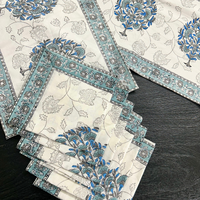 Mughal Motif Block Print Dining Table Set – Handcrafted Cotton Elegance