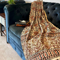 Cotton Handcrafted Throw Blanket | Perfect for Living Room and Bedroom Decor| Perfect for Living Room and Bedroom Decor