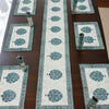 Mughal Motif Block Print Dining Table Set – Handcrafted Cotton Elegance