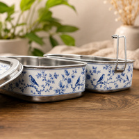 Eco-Friendly Ethnic Meenakari 2-Tier Steel Tiffin