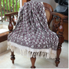 Brown Cotton Throw Floral Print – Heritage Sofa Throw | Perfect for Living Room and Bedroom Decor