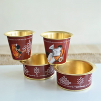 Handcrafted Brass South Indian Coffee Dabara Set of 2