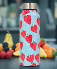 Handcrafted Eco-Friendly Meenakari Stainless Steel Bottle(750 ML)-Strawberry