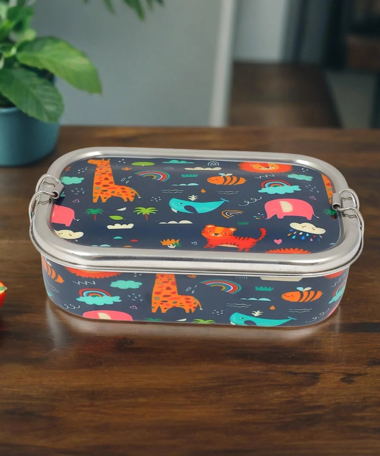 Meenakari Steel Tiffin Box – Stylish & Durable -Set Of 2 ( Panda +Llama) Combo