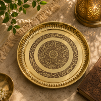 Artisan Mandala Brass Thali – Elegant Traditional Design