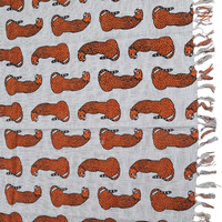 Wild Cheetah Block Print Cotton Throw  | Perfect for Living Room and Bedroom Decor