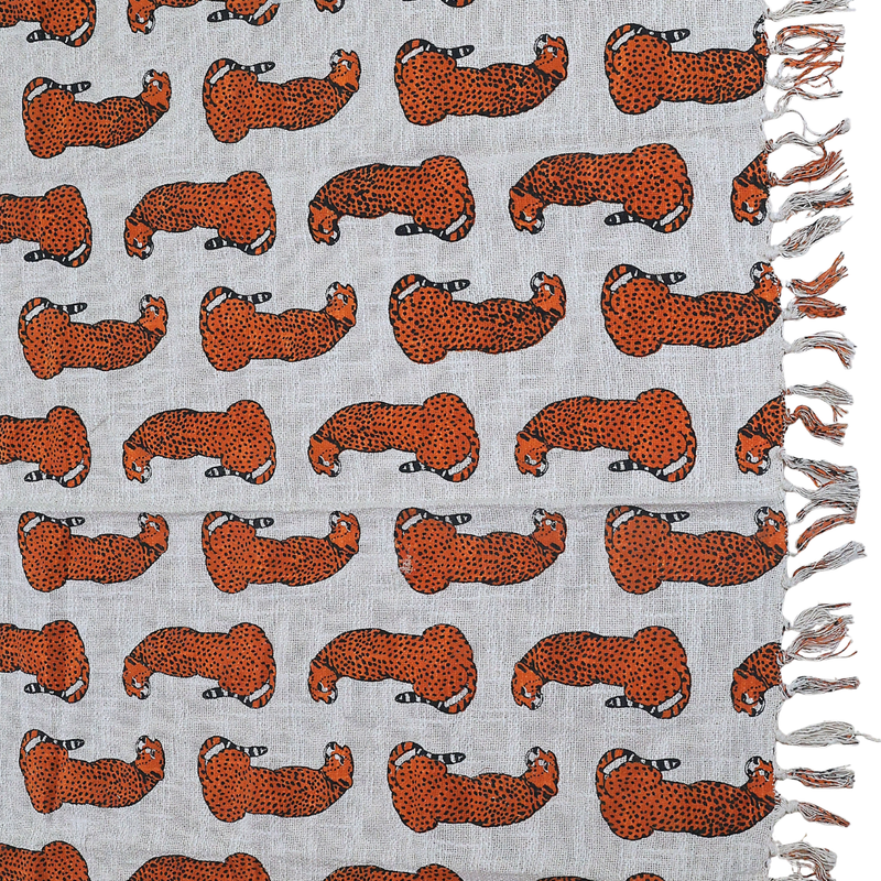 Wild Cheetah Block Print Cotton Throw  | Perfect for Living Room and Bedroom Decor