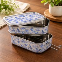 Eco-Friendly Ethnic Meenakari 2-Tier Steel Tiffin