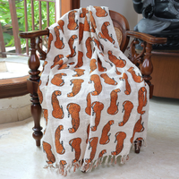 Cotton Handcrafted Throw Blanket | Perfect for Living Room and Bedroom Decor| Perfect for Living Room and Bedroom Decor