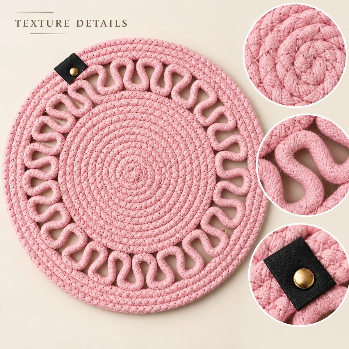 Handcrafted Round Braided Table Mat Set of 4