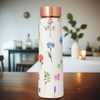 Copper Water Bottle | 1 Litre | Floral | Boosts Immunity