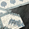 Mughal Motif Block Print Dining Table Set – Handcrafted Cotton Elegance