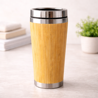 Eco-Friendly Bamboo Travel Tumbler with Stainless Steel Inner – Reusable Coffee Mug