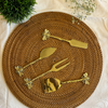 Luxury Gold Cheese Knife Set with Decorative Bee Handles – 4-Piece Gift Set