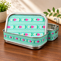 Eco-Friendly Ethnic Meenakari 2-Tier Steel Tiffin