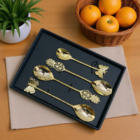 Luxury Gold-Plated Pineapple and butterfly Cutlery Set (Set of 4)
