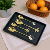 Luxury Gold Spoon Set with Decorative Handles – (Set of 4)