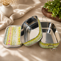 Eco-Friendly Ethnic Meenakari 2-Tier Steel Tiffin