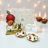 Diwali Gift Box – Krishna T-Light & Metal Wax Diya Combo
