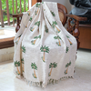 Koala & Palm Tree Block Print Kids Cotton Throw  | Perfect for Living Room and Bedroom Decor