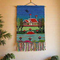 Blue Horizon Cottage Woven Wall Tapestry