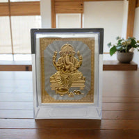 Golden Lord Ganesh Decorative Frame for Home & Office