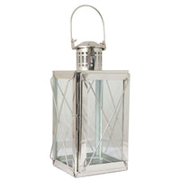 Nickel Metal Garden Lamp | Contemporary Outdoor Lantern for Home Decor