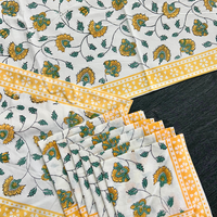 Floral Hand Block Print Dining Table Set – Artisan Cotton Table Linen
