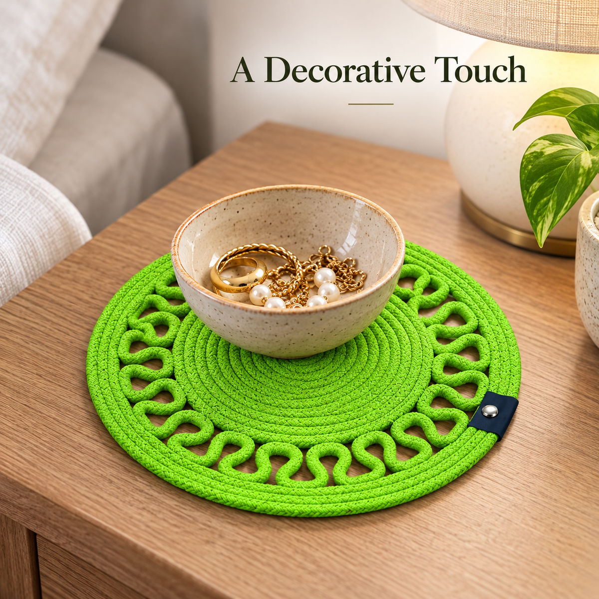 Handcrafted Round Braided Table Mat Set of 4