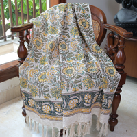 Cotton Handcrafted Throw Blanket | Perfect for Living Room and Bedroom Decor| Perfect for Living Room and Bedroom Decor