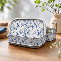 Eco-Friendly Ethnic Meenakari 2-Tier Steel Tiffin