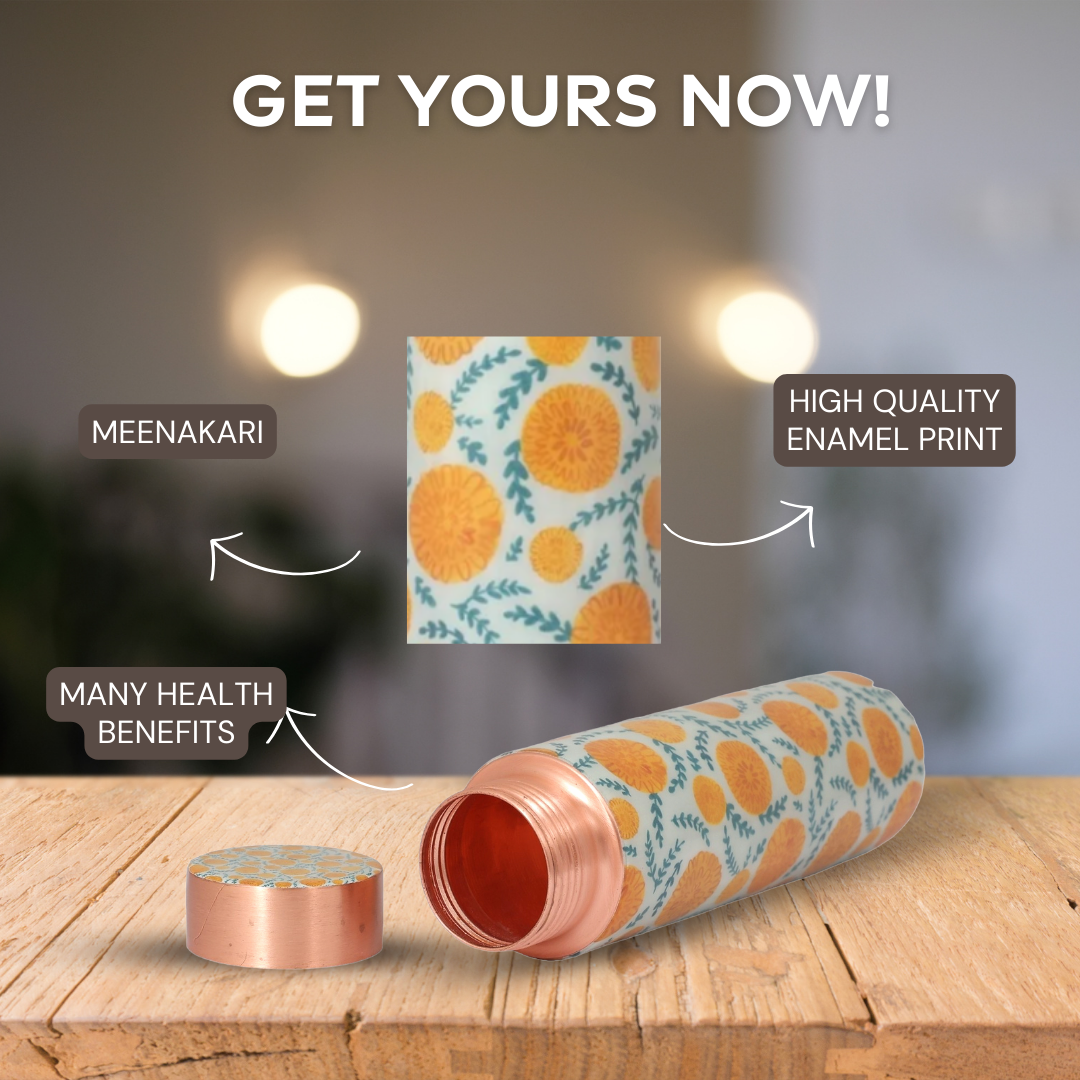 Copper Water Bottle | 1 Litre | Boosts Immunity