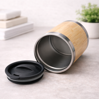 Eco-Friendly Bamboo Coffee Mug with Stainless Steel Inner & Handle