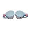 Polka Dot Rose Handle Mugs – Set of 2