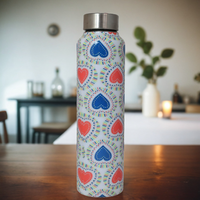 Handcrafted Eco-Friendly Meenakari Stainless Steel Bottle(1L)-Heart