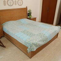 Handcrafted Block Print Bedcover with Patchwork | Artisan-Made 100% Cotton Bedspread