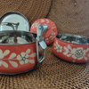 Ethnic Enamelware Steel Lunch Box – 2 Tier, Sustainable & Reusable