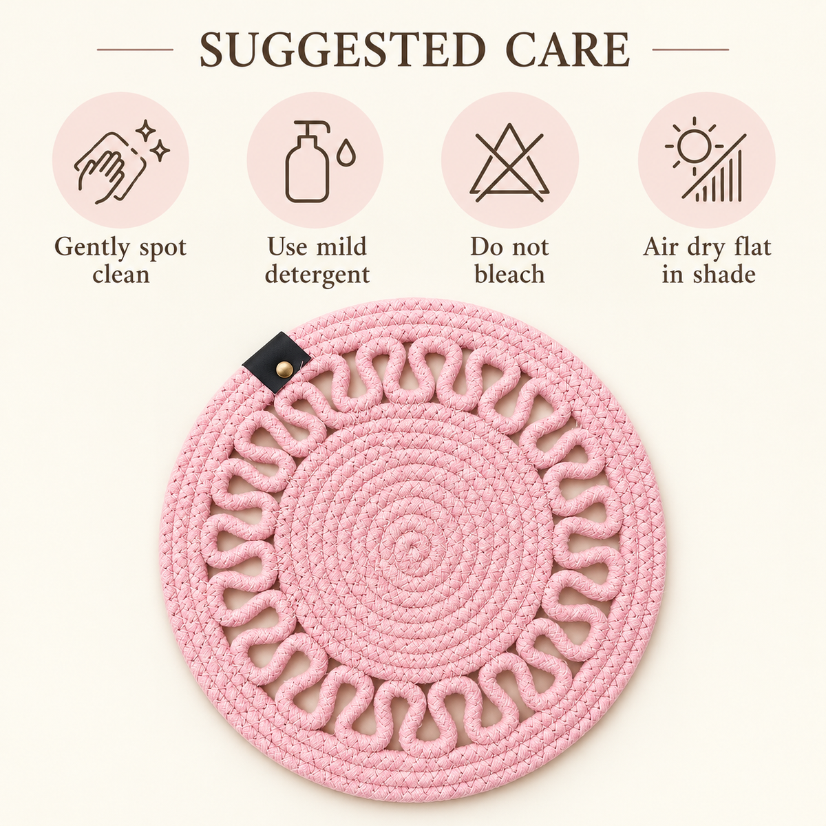 Handcrafted Round Braided Table Mat Set of 4