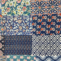 Handcrafted Block Print Bedcover with Patchwork | Artisan-Made 100% Cotton Bedspread